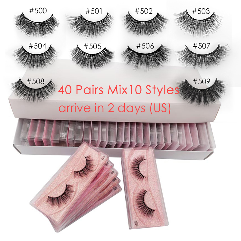 

20/30/40 Pairs Mink Eyelashes Wholesale Natural 3D Mink lashes Makeup Wispy False Eyelashes extension In Bulk cilios maquiagem