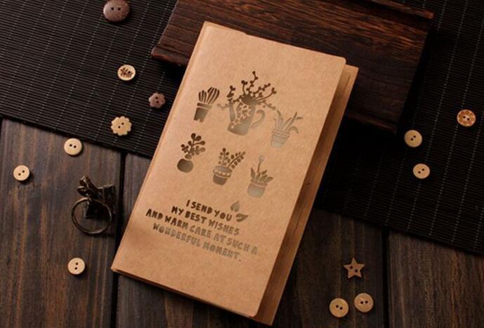 

festival supplies greeting cards paper invitation vintage khaki for Birthday Wedding Party gift candy box craft DIY favor