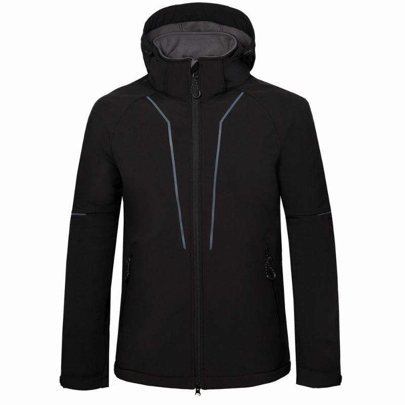 

Outdoor Softshell Jacket Men Winter Ski Jacket Windbreaker Hooded Waterproof Coat Lightweight Traveling Climbing Hiking Clothes, Black