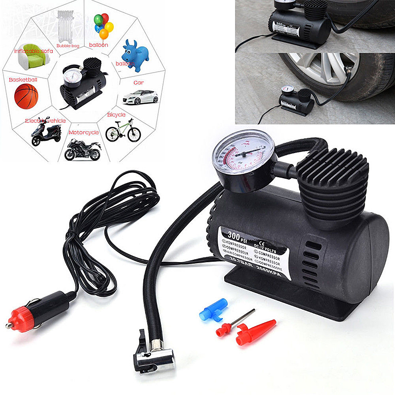 

Dropshipping Car Mini Inflatable Pump Electric Tire Pressure Monitor Compressor Portable PSI 12v Pumping Air Tires Pumps