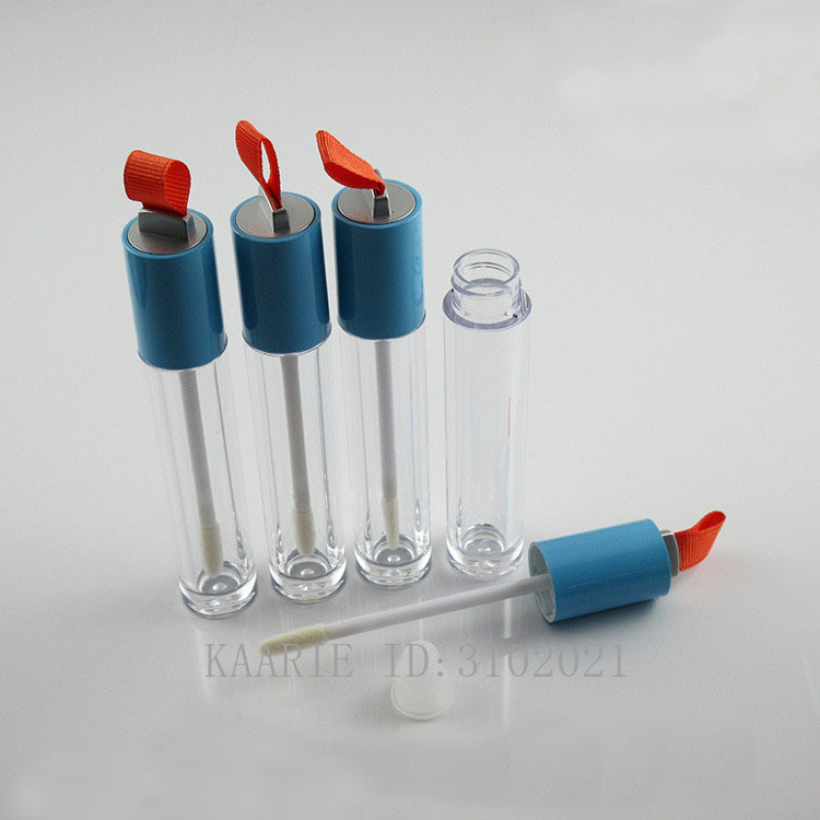 

9ml 30/60pcs Empty Satin Cosmetic Lip Gloss Tube,DIY Lip Bottle with Blue Lid,Round Lipgloss Refillable Containers Package