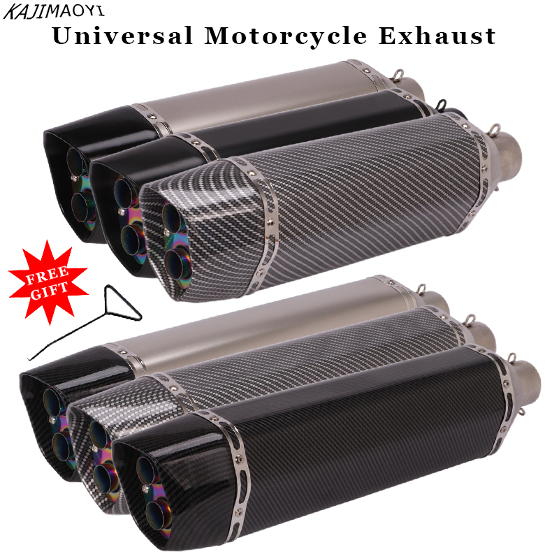 

470MM Universal Motorcycle Exhaust Pipe Muffler DB Killer 51MM Escape Moto For MT09 R1 ZX6R 390 Scooters Exhaust Pipe