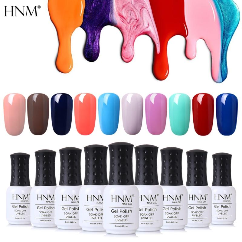 

HNM One Step 8ML UV Gel Nail Polish Painting GelLak Long Lasting LED UV Lamp Nail Gel Stamping Enamel 30 Classic Solid Color, Base coat
