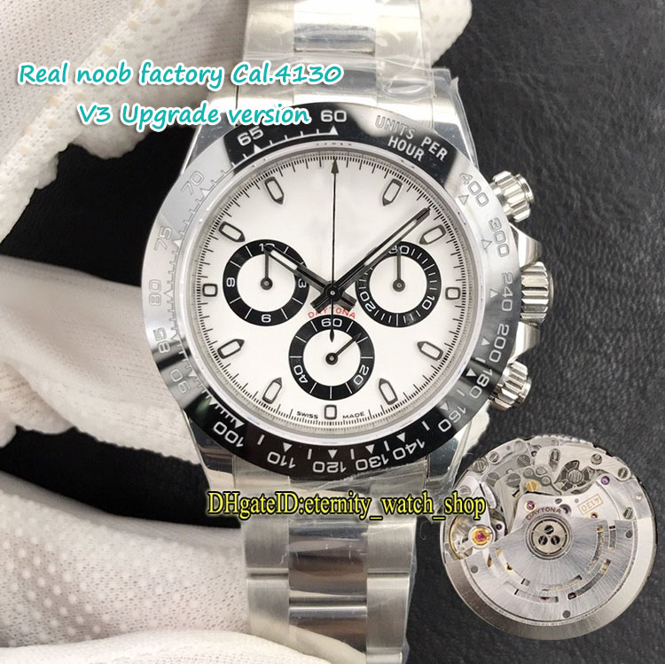 

V3 Super version N 904L Steel Case CAL.4130 SA4130 Chronograph Automatic White Dial Mens Watch Ceramic Bezel 116500 116520 Stopwatch Watches, Box