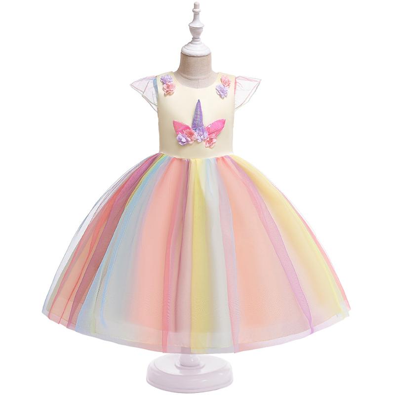 

Hot selling children girls dress christmas costume children princess dress girl birthday party 4-10 years old, Beige
