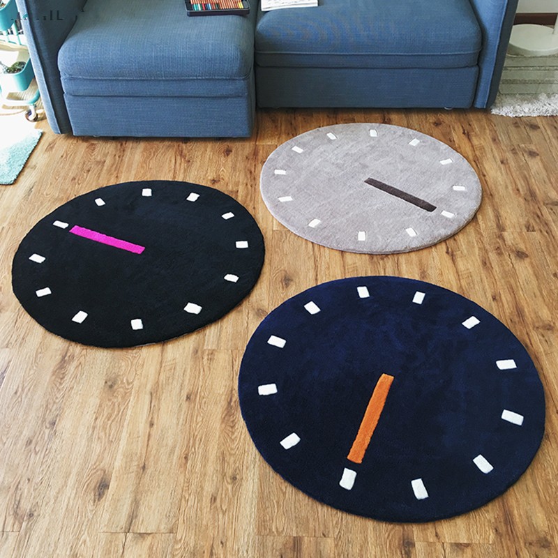 

Round shaped simple style clock dial pattern carpet ,big size living room coffee table carpet, ground mat ,yoga mat, Gray