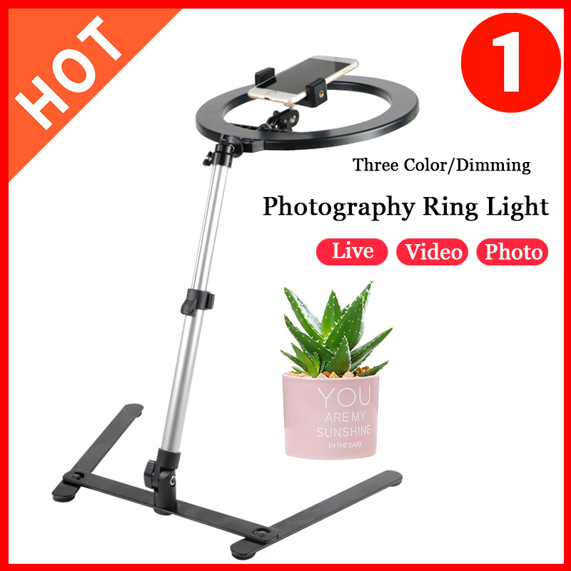 

Phone Studio Ring Light With Mobile Phone Bracket Holder For Broadcast live shooting SLR photo lamp Photographic Selfie Light