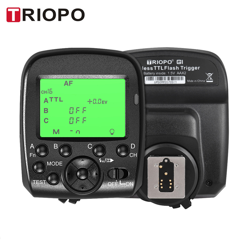 

TRIOPO G1 2.4G Wireless Flash Trigger DualL Transmission with LCD Display 16 Channels for Series Camera Speedlite