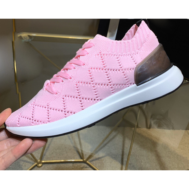 

2020 Hot Luxury Designer Fashion knit Lace-up Women Sneakers Cheap Best Top Quality knit Trainers Women Casual Shoes sock shoes With Box, #06 blue/white bottom