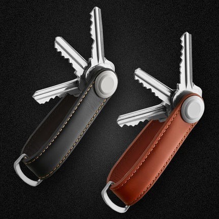 

car key pouch bag case wallet holder chain key wallet ring collector housekeeper edc pocket key organizer smart leather keychain, Red;blue