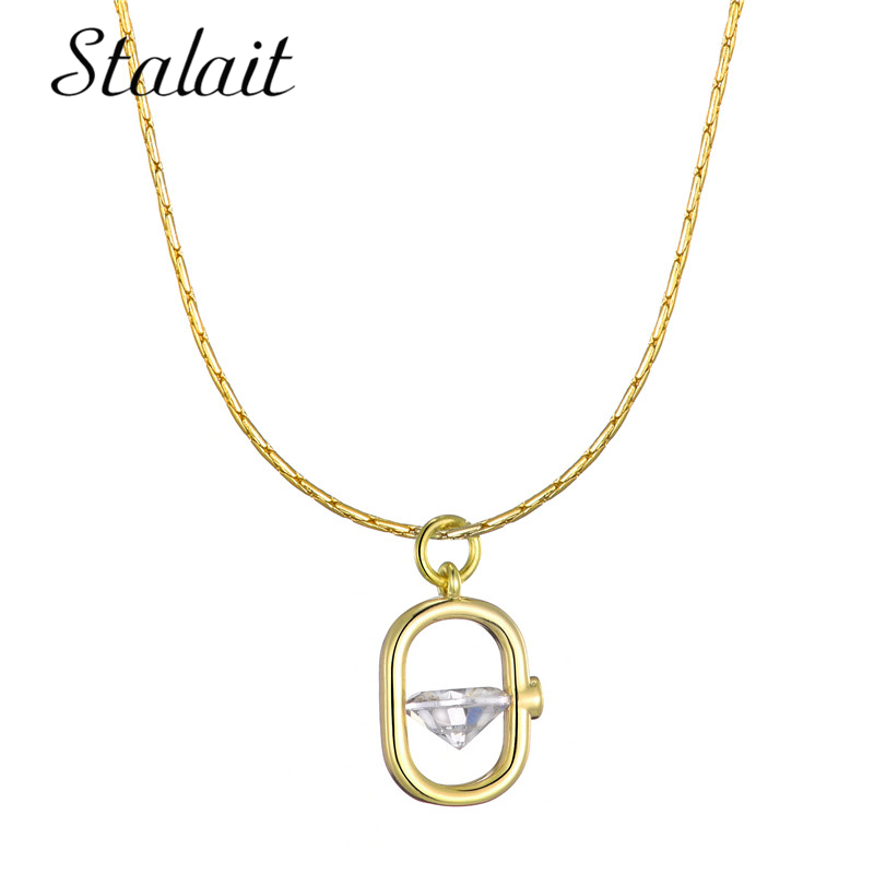 

Luxury Gold Geometry Initial Necklaces For Women Cubic Zirconia Oval Necklace Rhinestone Pendant Jewelry Wedding Accessories