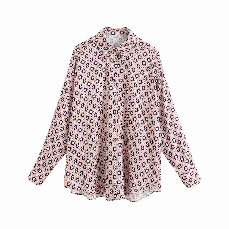 

Long Sleeve Shirt Women Blouse Autumn 2020 New Arrival Feminino Blusa Modern Lady Geometric Shirts, As photo