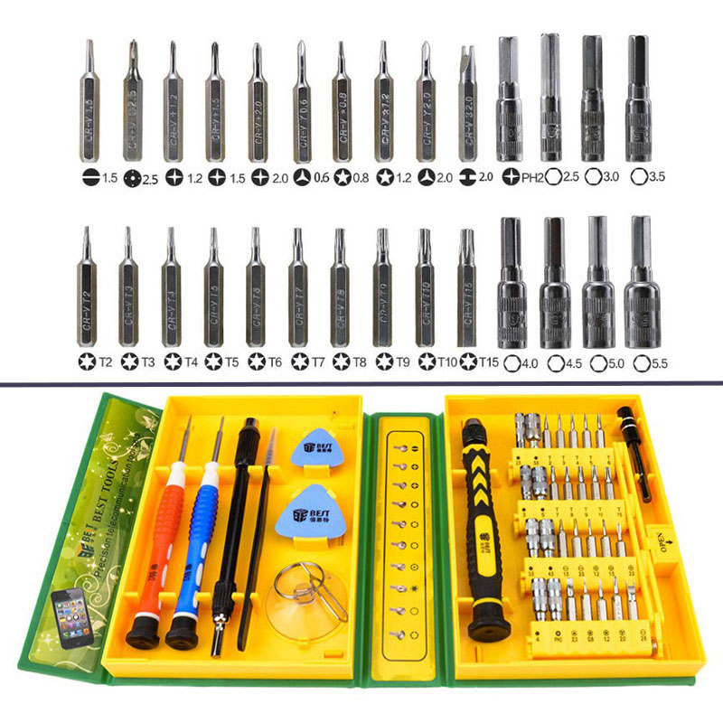 

38 in 1 Precision Multipurpose Screwdriver Set Repair Tweezers Opening Tool Kit for / Laptop/ Smartphone/ Watch with Box
