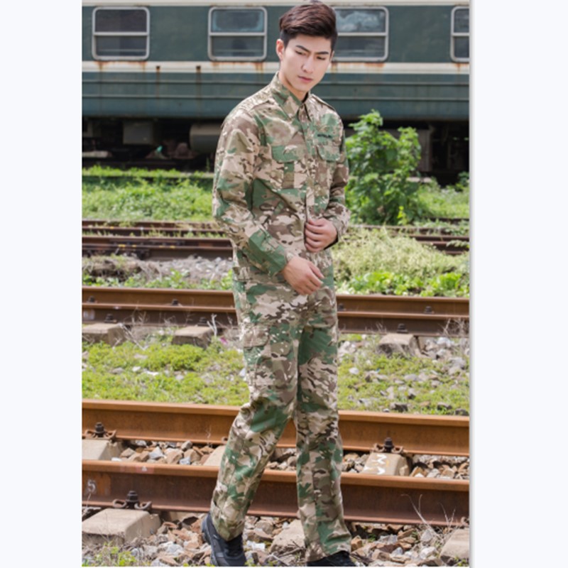 

Outdoor Summer Suit Army Fans Field Serve The Special Arms CP Camouflage Long Sleeve Pure Cotton Uniform Training, Summer cp camouflage