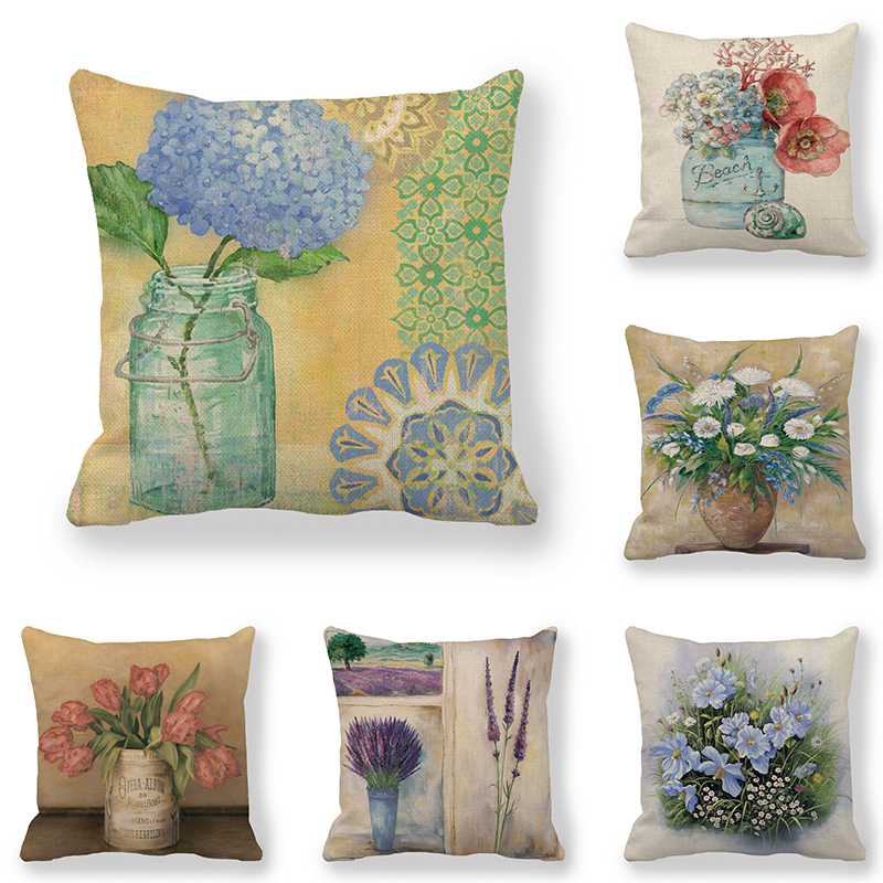 

45cm*45cm Cushion cover oil paiting design linen/cotton pillow case Home decorative pillow cover, 21