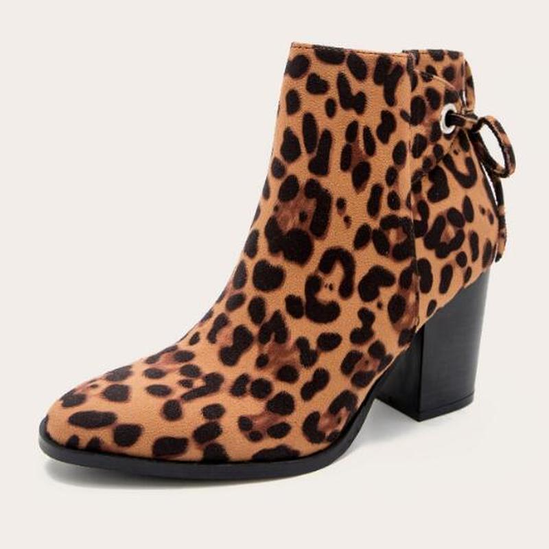 

women ankle boots chunky high heels pumps shoes booties plus size lace up matin shoes woman female mujer sapato feminino D1770, Black