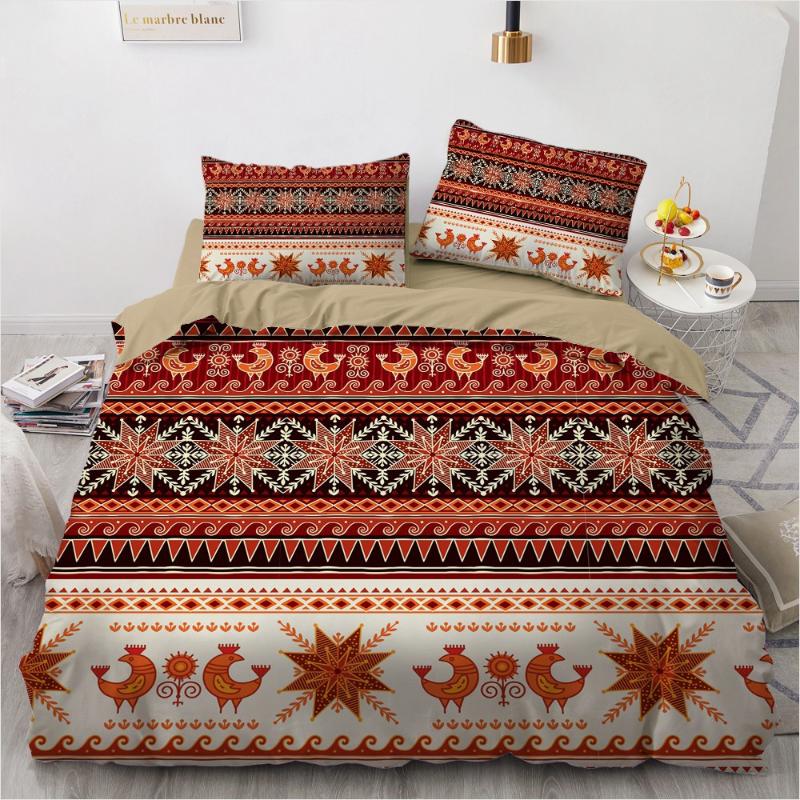 

American 3D Bedding Sets Quilt Covers Pillow Shams Duvet Cover Sets Bedclothes Bed Linens Queen Nordic Flower Design, Nordic053-gray