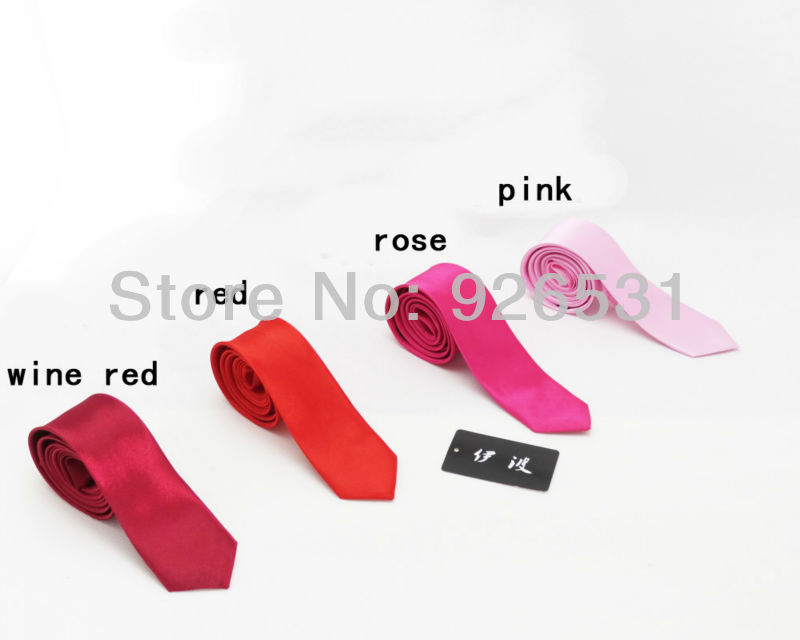 

Tie wholesale package mail man 24 kinds of monochromatic 5CM slender little tie fashionable men and women must