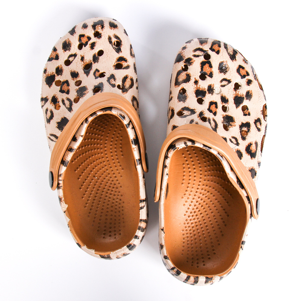 

Fashion Soft Leopard Cheetah Beach Shoes Slippers Sandals, Black