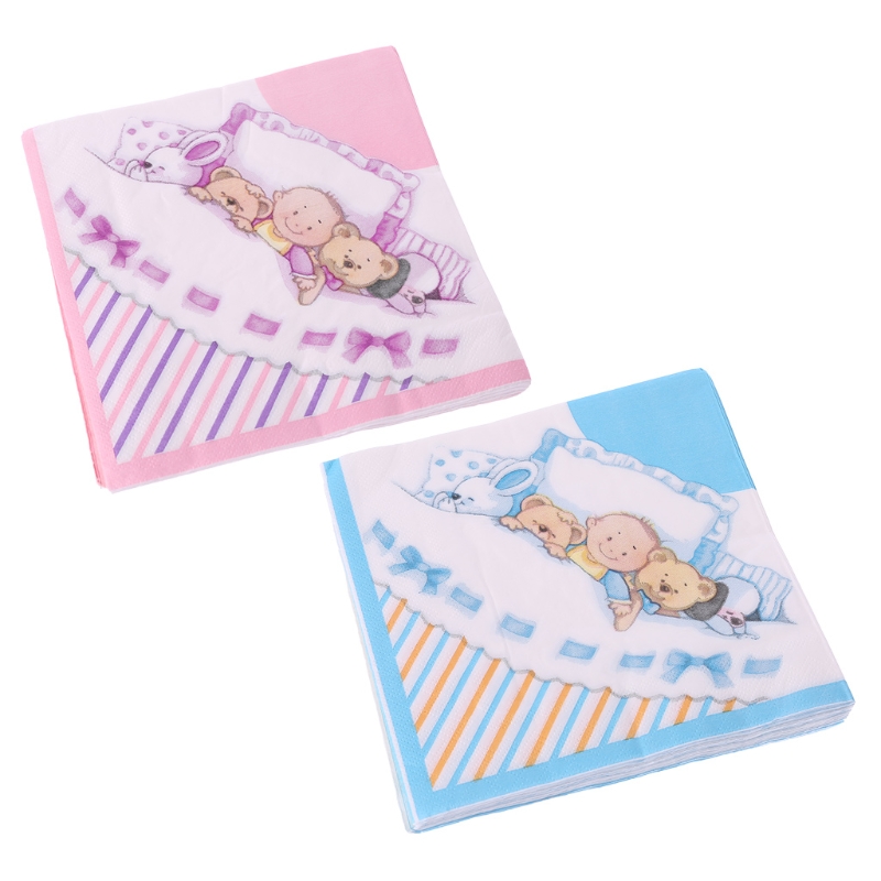 

Baby Shower Paper Napkin For Boy Girl Gender Reveal Party Napkin Decoration