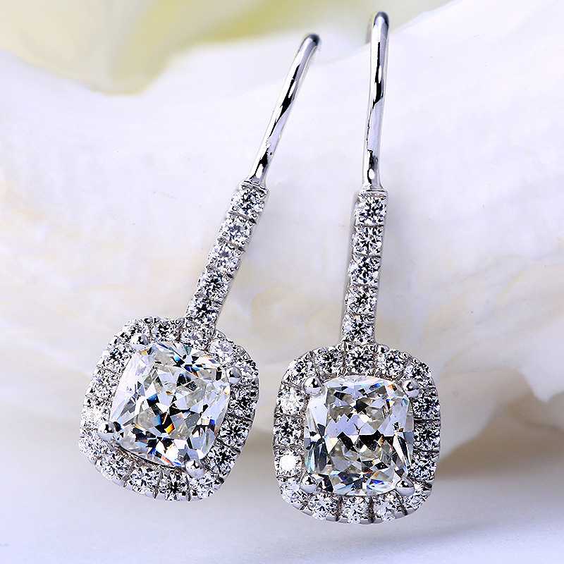

S925 Silver Garnet Diamond Earring for Women Luxury Blue Sapphire and Ruby Topaz silver Jewelry Gemstone Diamond Stud Earrings