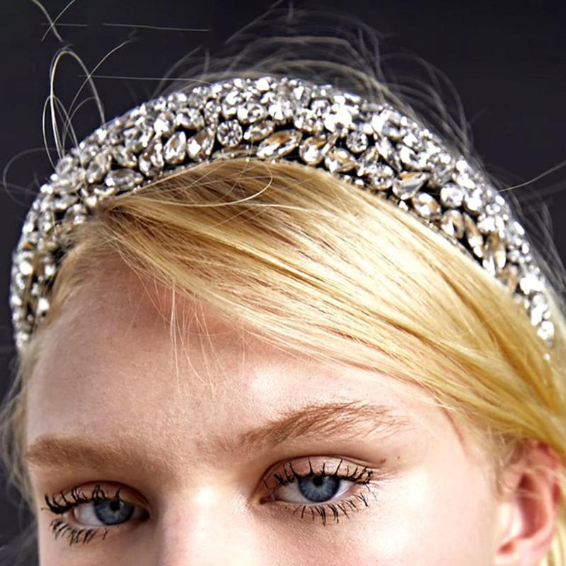 

Vintage Luxury Shiny Faux Ruby Multicolor Rhinestone Hair Hoop Headband Wide Headwear For Women Crystal Wedding Headpiece
