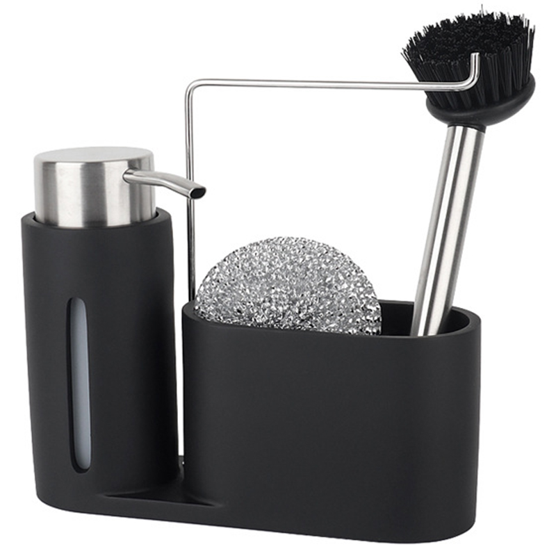 

Kitchen Sink Countertop Liquid Hand Soap Dispenser Pump Bottle Caddy with Storage Compartments,Holds and Stores