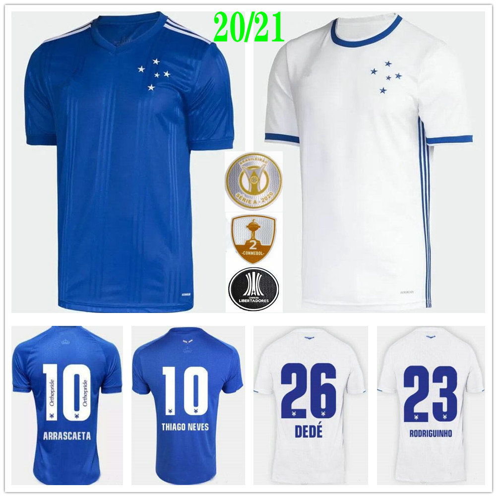 

2020 2021 Cruzeiro Soccer Jerseys DE ARRASCAETA THIAGO NEVES ROBINHO ROMERO Custom 20 21 Home Away Blue White Football Shirt Uniform