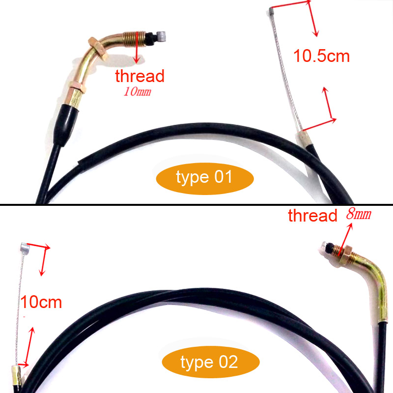

Motorcycle Throttle Cable Length From 70cm to 300cm 8mm 10mm Thread for 50cc 70cc 90cc 110cc 125cc Dirt Pit Bike ATV