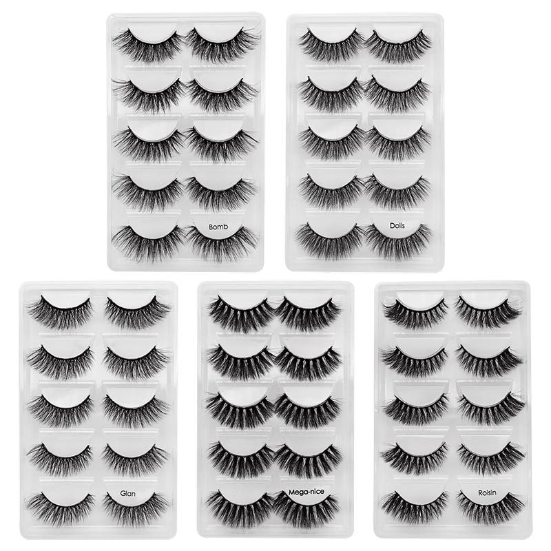 

Fashion 3d imitation mink hair 5 pairs of fake eyelashes Soft and natural long eyelashes hot sale