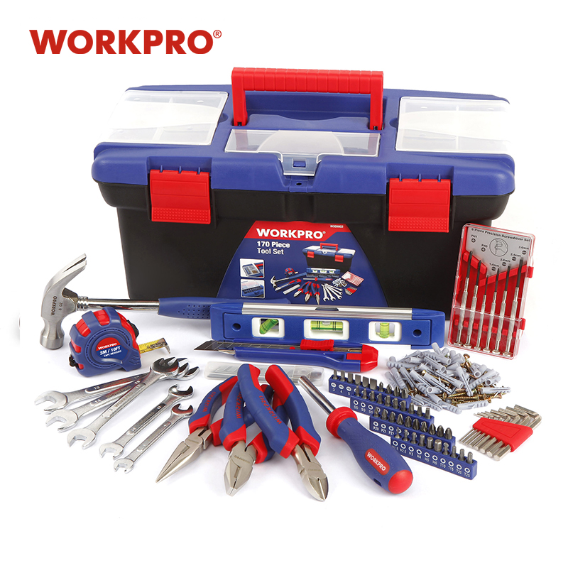 

WORKPRO 170PC Home Tool Set car repair Tool Kits hand tools set wrench plier screwdriver plastic box