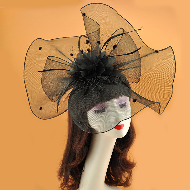 

Bridal hat Vintage Bridal Flower Hats Elegant Wedding Accessories Bride Net Hats White Fascinator Women's Formal Occasion