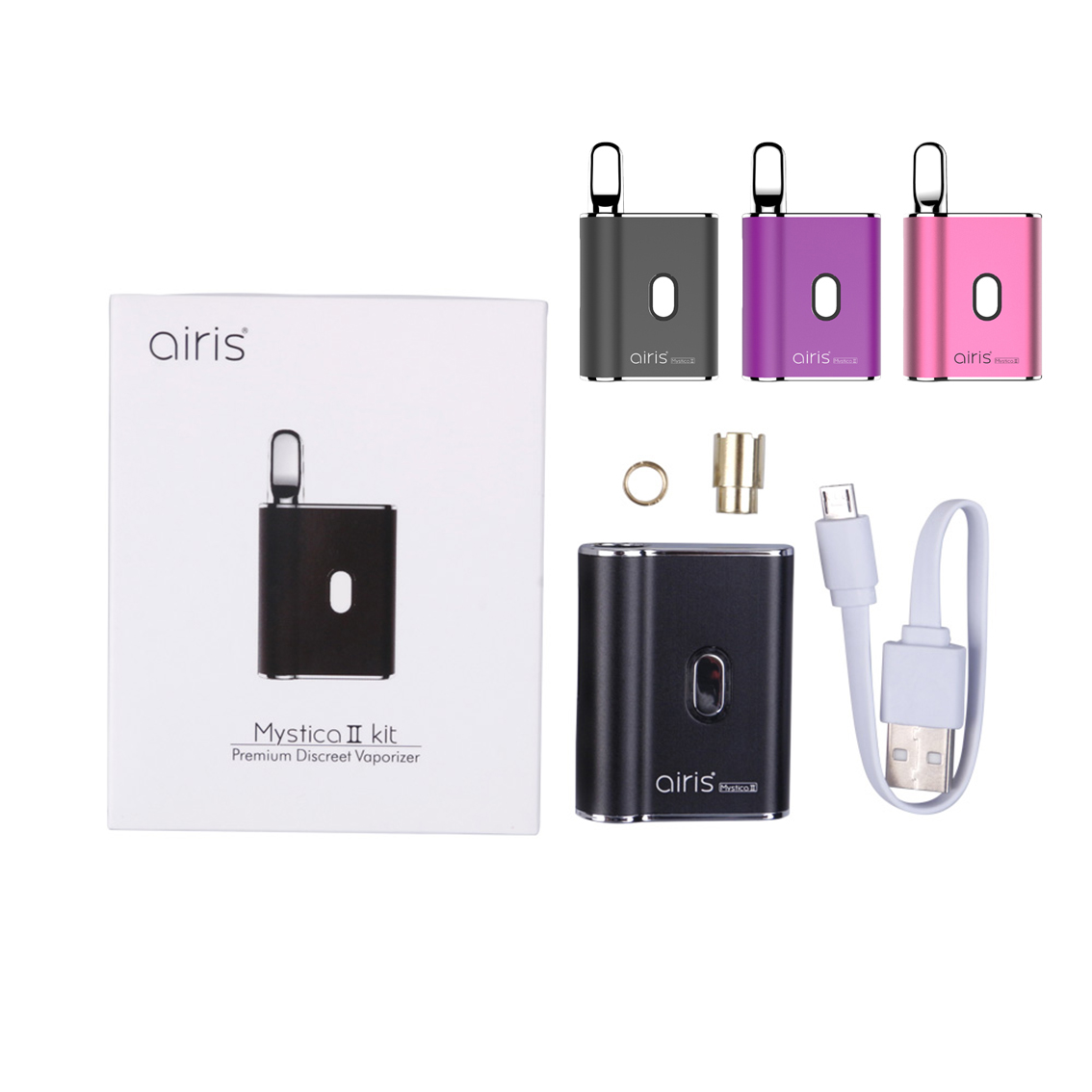 

100% Original Airis Mystica II 2 Kit with 450mAh Mod Mini Vape Pen Battery for Thick Oil Cartridge Vaporizer DHL shipping, As pic