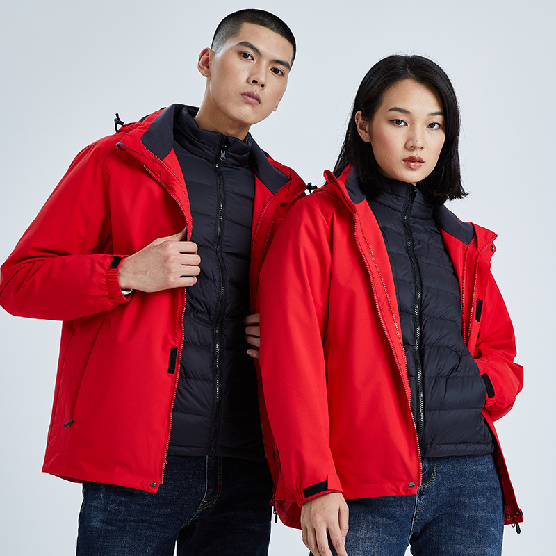 

20 Winter New Style 600 Punta Three-in-One down Feather MEN'S Assault Jacket Waterproof Warm hu wai fu Female Quality Group Buyi, Female black