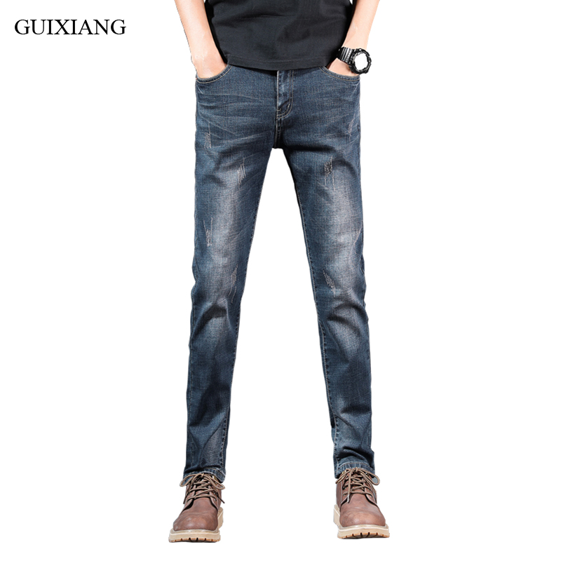

2020 New Arrival Spring Autumn Style Men Boutique Denim Jeans High Quality Slim Straight Men's Leisure Jean Plus Size 28-36, Retro blue