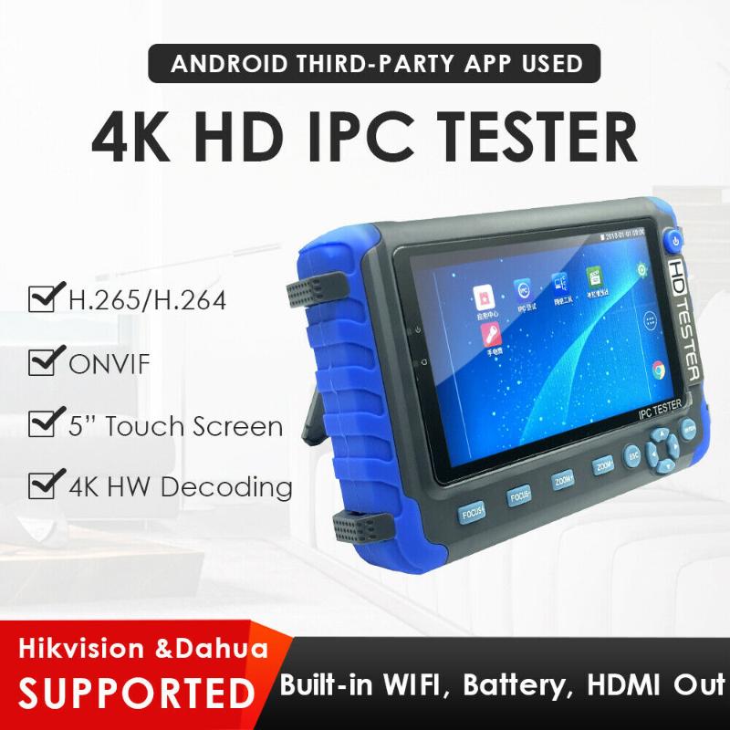 

5" 800*480 HD Touch Screen H.265/H.264 4K WiFi IP Camera Security Camera CCTV Tester Based on Android System PTZ Control
