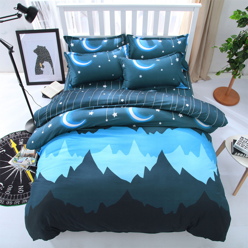 

Sanding aloe vera cotton 4pcs/set Bedding set student dormitory set Skin-friendly soft bed linen roupa de cama, Bedding set-8