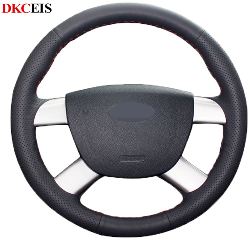 

Hand-stitched Black Soft Artificial Leather Car Steering Wheel Cover for Kuga 2008-2011 C-MAX 2007-2010 Focus 2 2005-2011