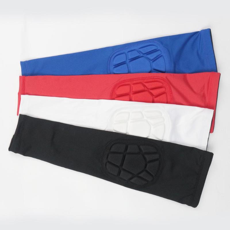 

Sport Safety Elastic Elbow Protector Guard Gym Sport Basketball Arm Sleeve Football Crashproof Honeycomb Elbow Support Pads, White