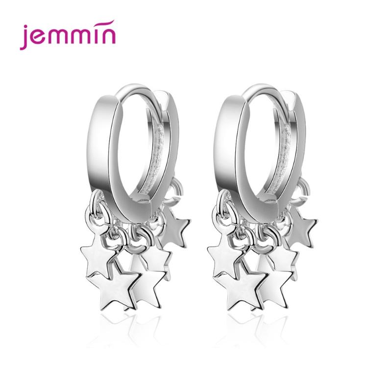 

S925 Silver Women Drop Earrings for Wedding Engagement Expensive Metal Star Ball Fish Flower Disk Charms Huggie Pendientes