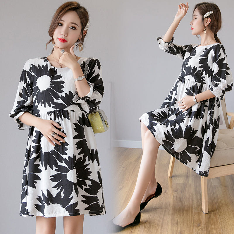 

2020 Summer Pregnant Women Chiffon Nursing Dress Half Sleeve Breastfeeding Clothes Fashion Lactation Clothes For Pregnant Women, 02