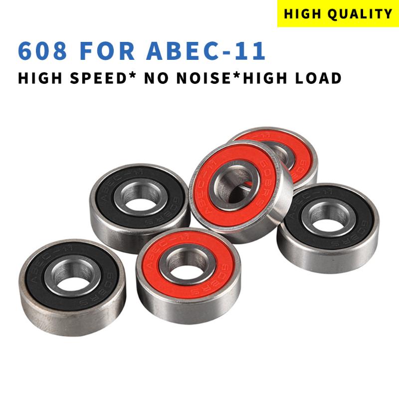 

10 PCS Skate Board Bearings ABEC 11 Stainless Steel High Speed Skateboard Scooter Inline Bearings Skate Board Accessories Black, 10pcs black