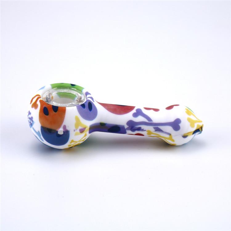 

Soft Silicone glass Smoking Pipes Multi Color Mini Portable Hand Hold silicone glass tube Pipes for tobacco Dry Herb
