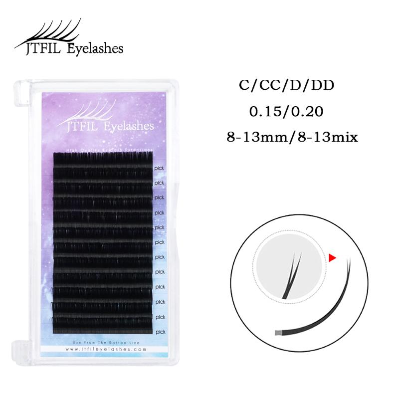

Flat Ellipse Lashes with Split Tips Soft Silk Flat Eye Lashes Matte Eyelash Extensions Individual Eye Lash for Professional