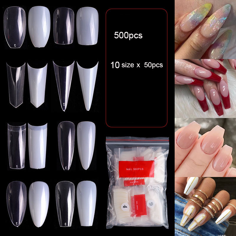 

Popular French pointe nail seamless 500 Pieces Of Ballerina Stiletto Coffin Rounded Square, 04nt