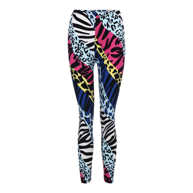 

Gym Leggings Fashion Women Sport Female Multicolor Print Hip Tightness Exercise Running Fitness Yoga Pants Athletic Trouser #N, White