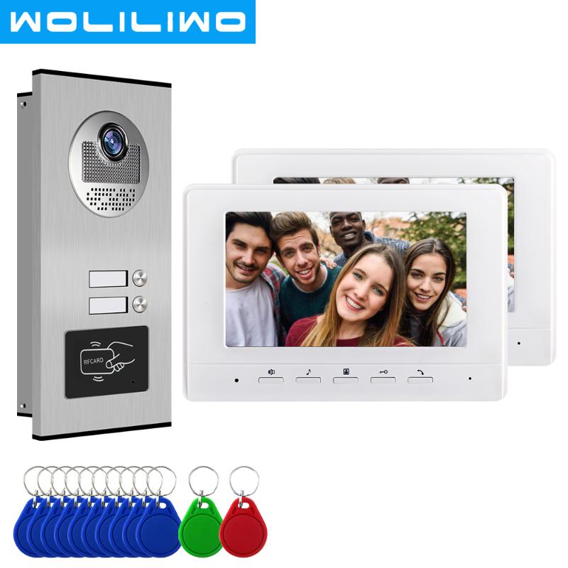 

7 Inch Wifi Video Door Phone Intercom 2/3/4 Apartment Intercom System RFID IR HD Unlock Doorbell Camera for home