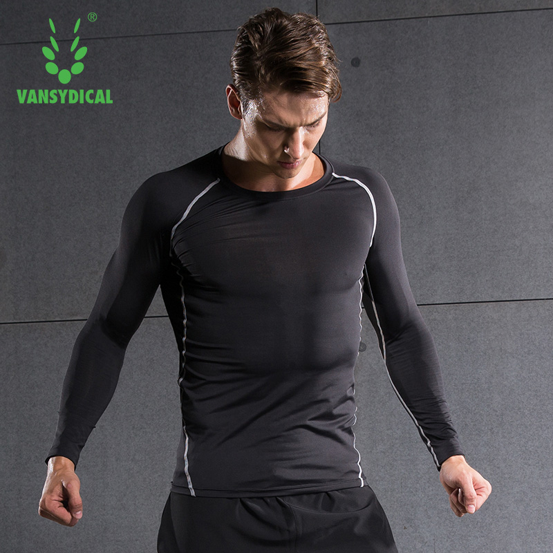 

Men' Compression T-shirts Long Sleeve Base Layer Tights Fitness Cycling Running Breathbale Sportswear Men Tops, Jsycx2015004