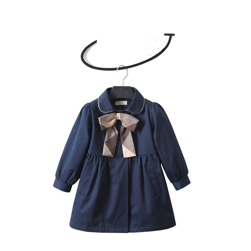 

2020 Autumn Winter Girl Trench Coat Belt Double-breasted Kids Trench Coat Fashion High-grade Teenage Long Windbreaker, Apricot