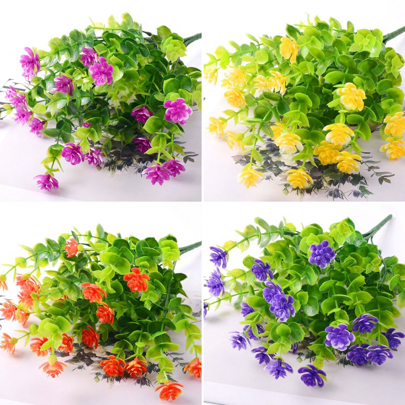 

Hot Sales Artificial Flower Cheap Mini Fake Flowers Plastic Plants Wedding Artificial Flower Bouquet Home Room Table Decoration, Red